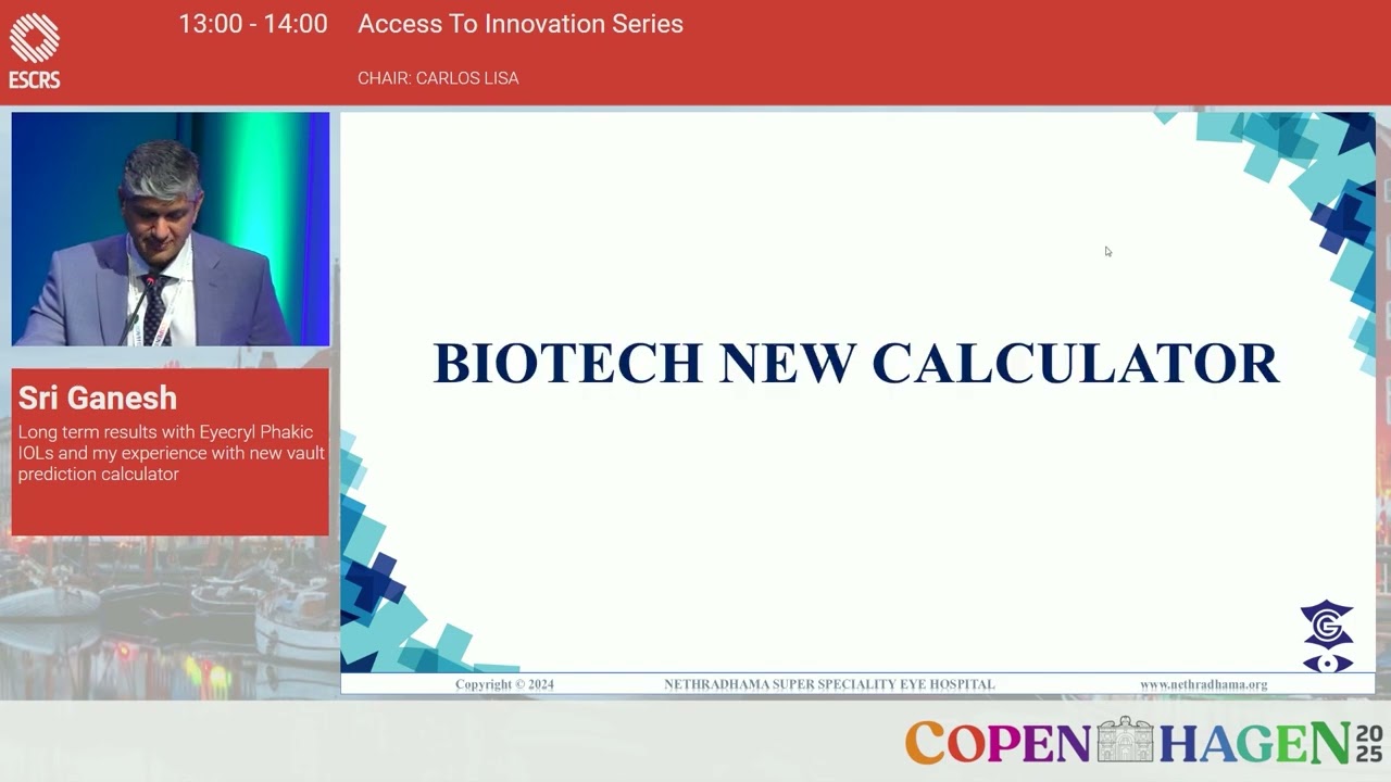 Satellite Symposium | Dr. Sri Ganesh at the 43rd ESCRS Congress | ESCRS 2025