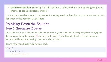 Troubleshooting Pyspark Cannot Find Table Error When Accessing Postgresql