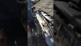 Lead bossing the gutters in Waddington