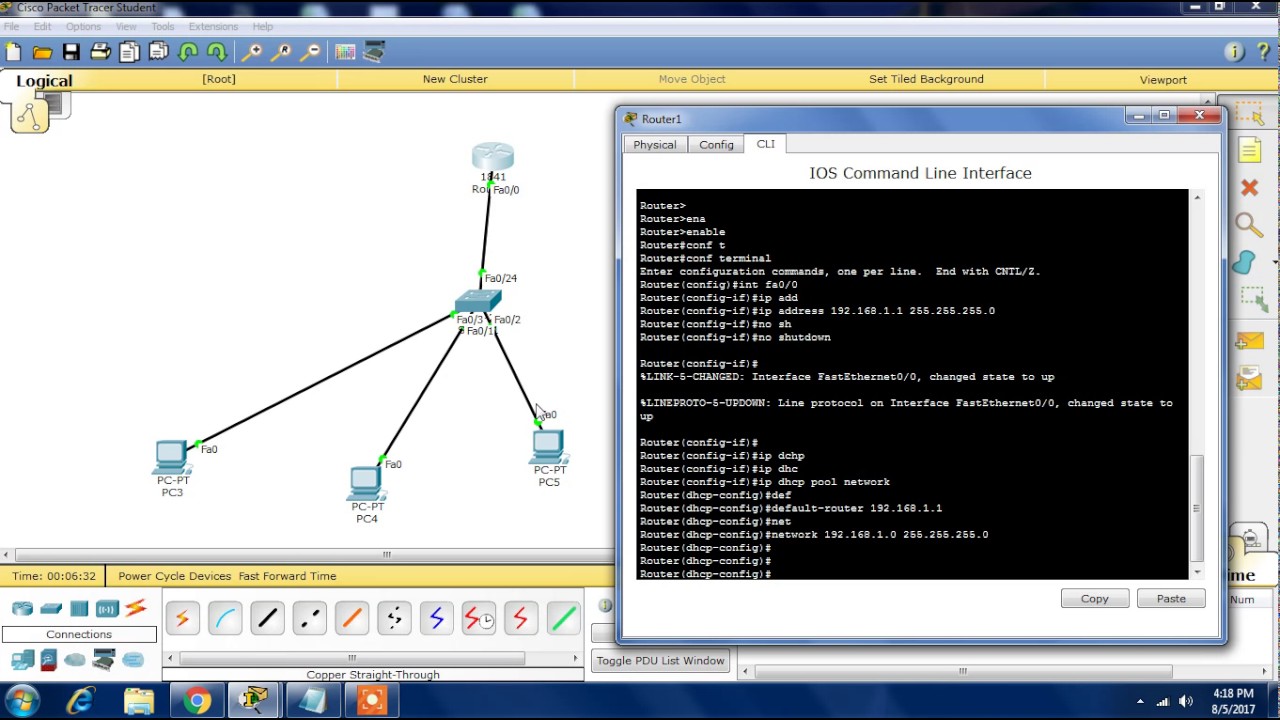 DHCP Configure on cisco router in hindi - YouTube