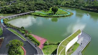 20251003001珠海香山湖公园航拍（香洲区图书馆，香山云道，香洲区健民路）