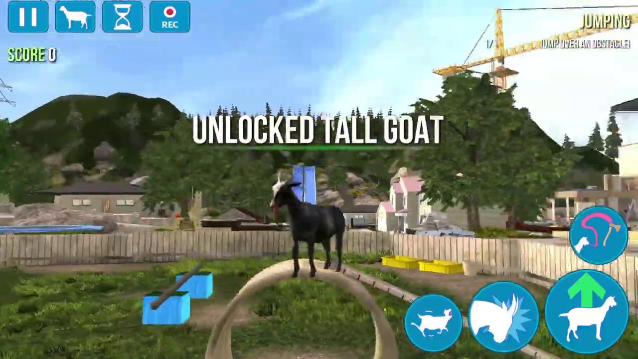 goat sim getting,tall,ripped goats and getting trophy