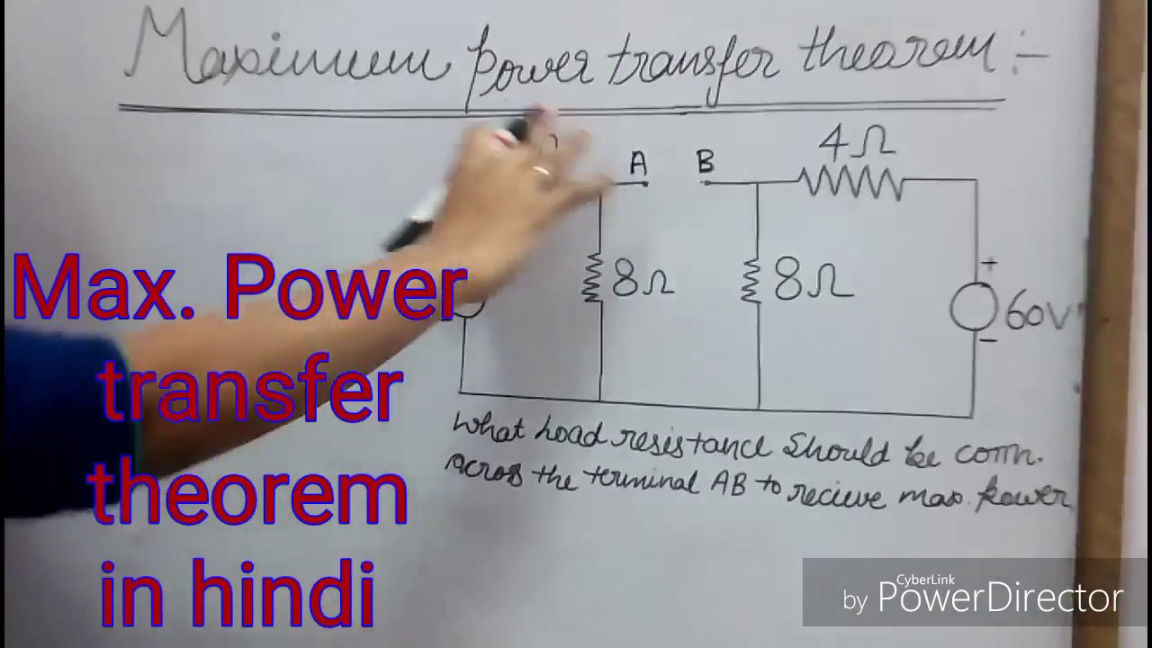 Easy stepwise solve ckt dig by max power transfer theorem in hindi ...