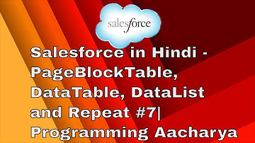 Salesforce in Hindi ||  PageBlockTable, DataTable, DataList and Repeat #9 || Programming Aacharya