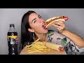 ЯЗЫК ЛЮБВИ 👅 НОВОСЕЛЬЕ 🎊МУКБАНГ хот дог пепси картошка фри MUKBANG hot-dogs pepsi french fries