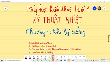 [KỸ THUẬT NHIỆT] TỔNG HỢP KIẾN THỨC CHƯƠNG 1. KHÍ LÝ TƯỞNG