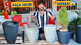 🍁Incrível TÉCNICA DIY-Como fazer Vasos e GANHE MUITO DINHEIRO Vasos Plantas Decorações Garden maceta