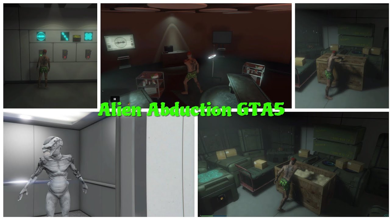 GTA5-(New Event) Alien Abduction By UFO (GREY ALIEN OUTFIT)