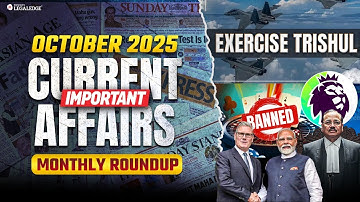 October 2025 Current Affairs | Important Monthly Current Affairs Round Up for CLAT 2026