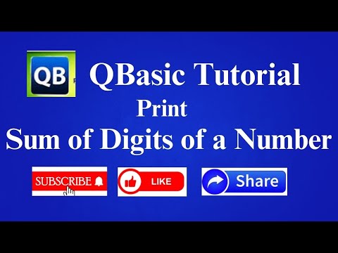 QBasic Tutorial to Print the Sum of Digits of Number ||Digitsum in QBasic in Hindi