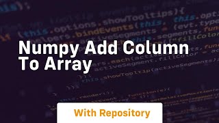 numpy add column to array