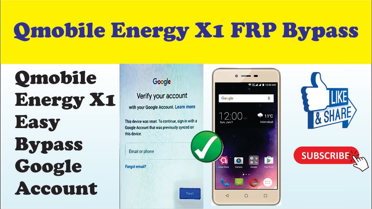 Qmobile Energy X1 FRP Bypass | Qmobile Energy X1 Bypass Google Account Remove