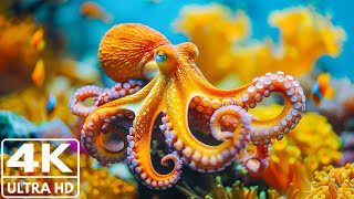 Aquarium 4K VIDEO ULTRA HD 🐳 Tropical Fish, Coral Reef, Jellyfish - Relaxing Sleep Meditation Music
