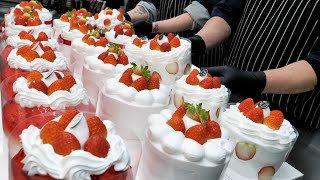 how to make 3 kinds of strawberry-filled whipped cream cakes with moist sheets - korean street food