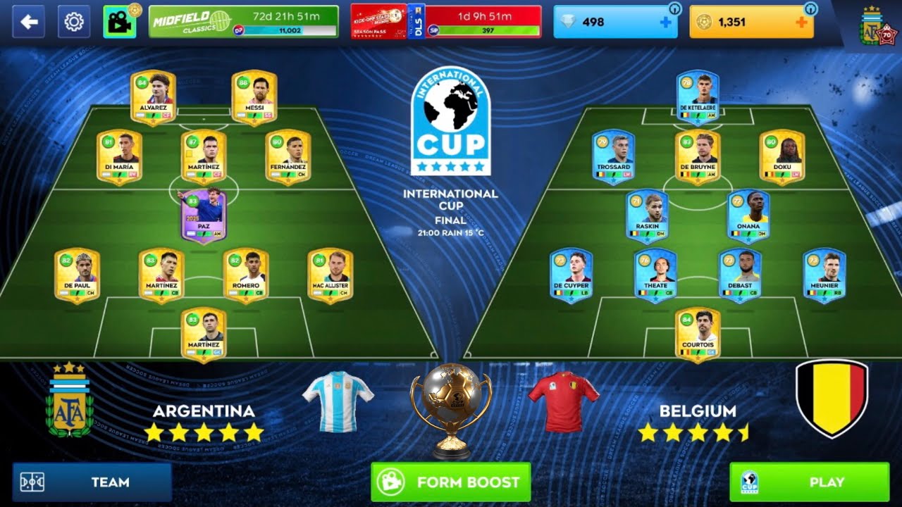 Dls 26 | Argentina Vs Belgium Vs England Vs Colombia | International Cup Final🏆🔥