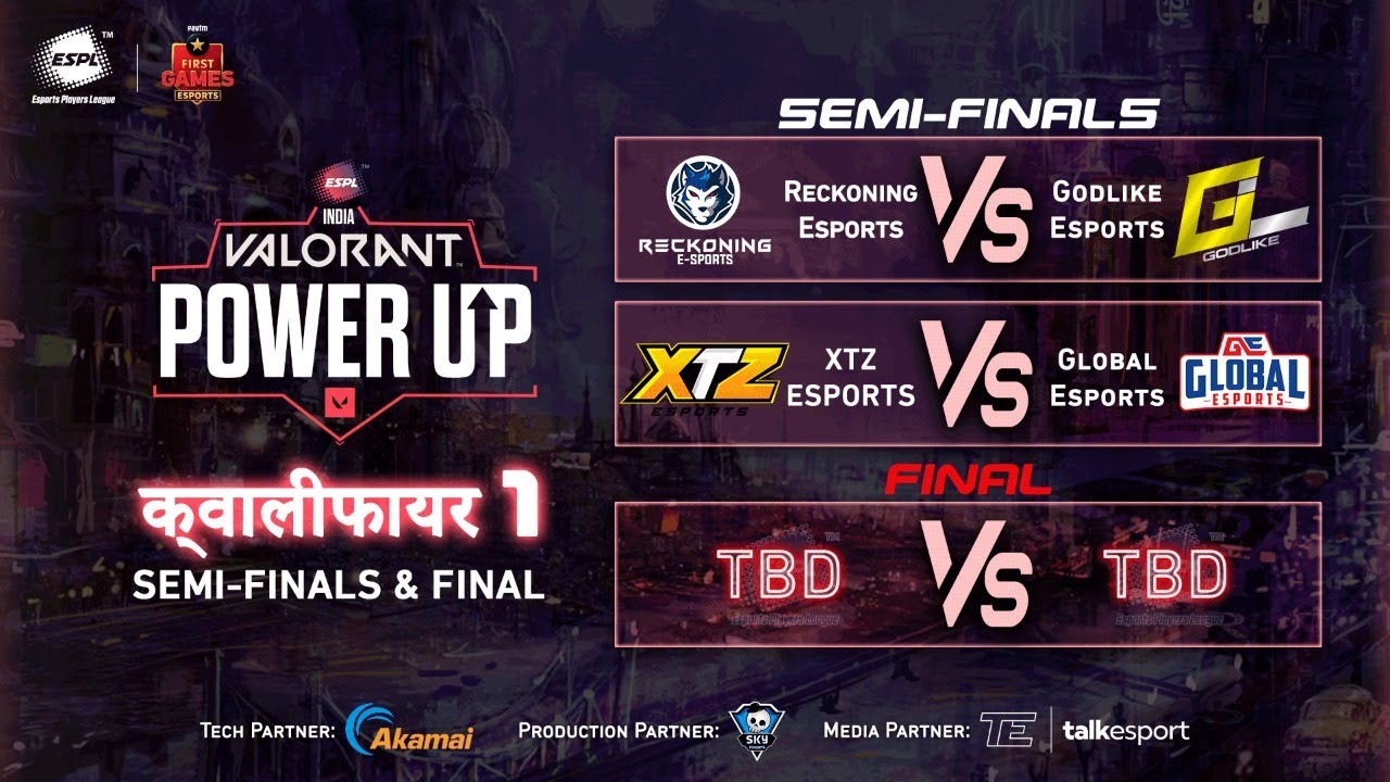 🔴 [Hindi] ESPL Valorant PowerUp India | GodLike vs Global Esports| Skyesports - Qualifiers 1 Finals