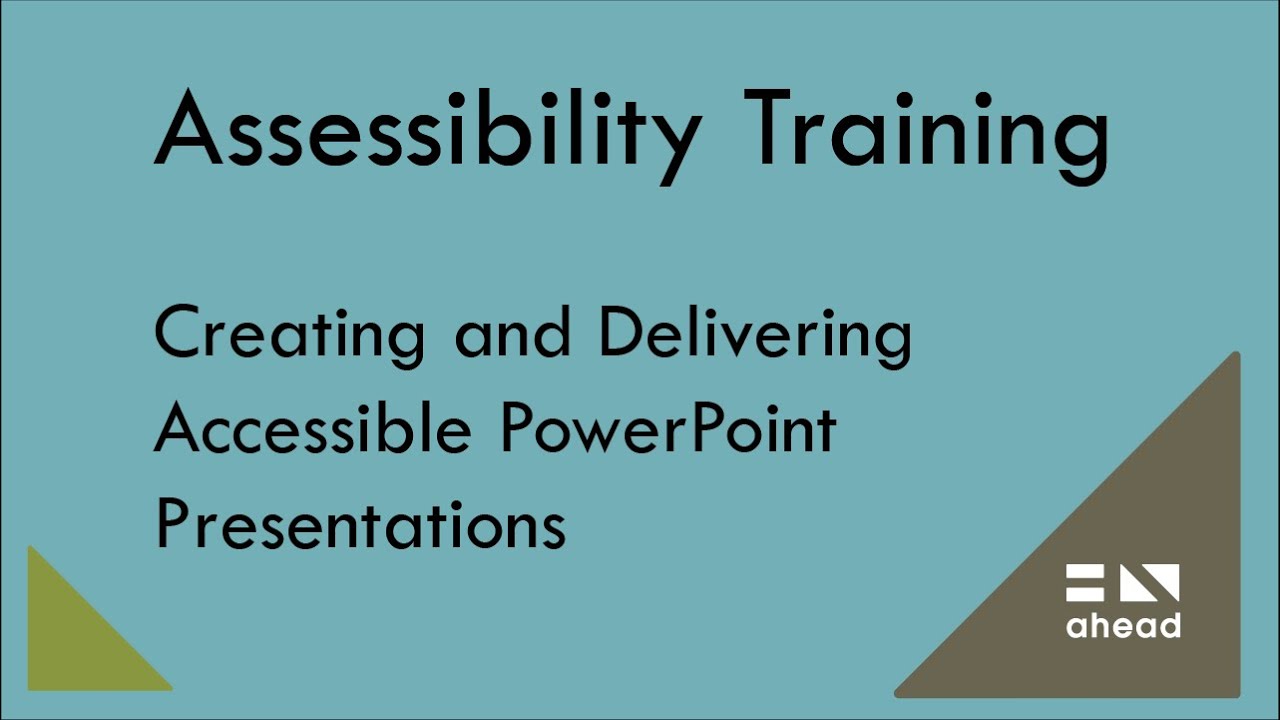 making a powerpoint presentation accessible