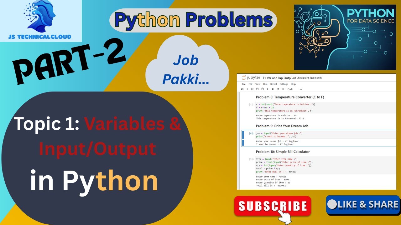 Python Problems of Variables & Input/Output related topics | How to  Convert Temperature(C to F).