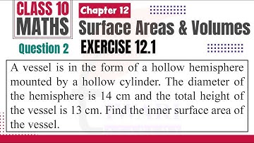 NCERT Solutions for Class 10 Maths Chapter 12 Exercise 12.1 Question 2 Surface Areas and Volumes.