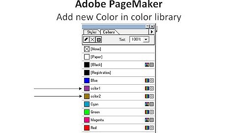 Add new colors in library Adobe PageMaker