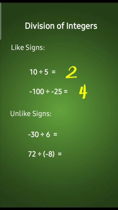 Division of Integers | FIL(PH) - YouTube