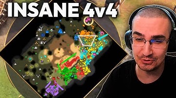 Beasty Gets Into 4v4 on a CRAZY Map in AOE4...
