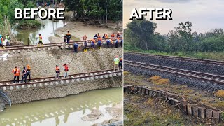 It was so surprising to see the collapsed rails. Now they are back to normal!