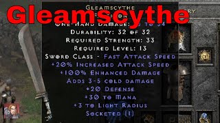 D2R Unique Items - Gleamscythe (Falchion)