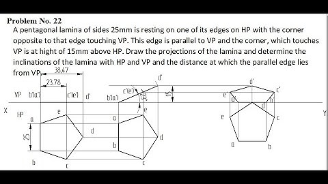 Projection of planes 22nd problem Computer Aided Engineering Drawing, projection of planes BCEDK103