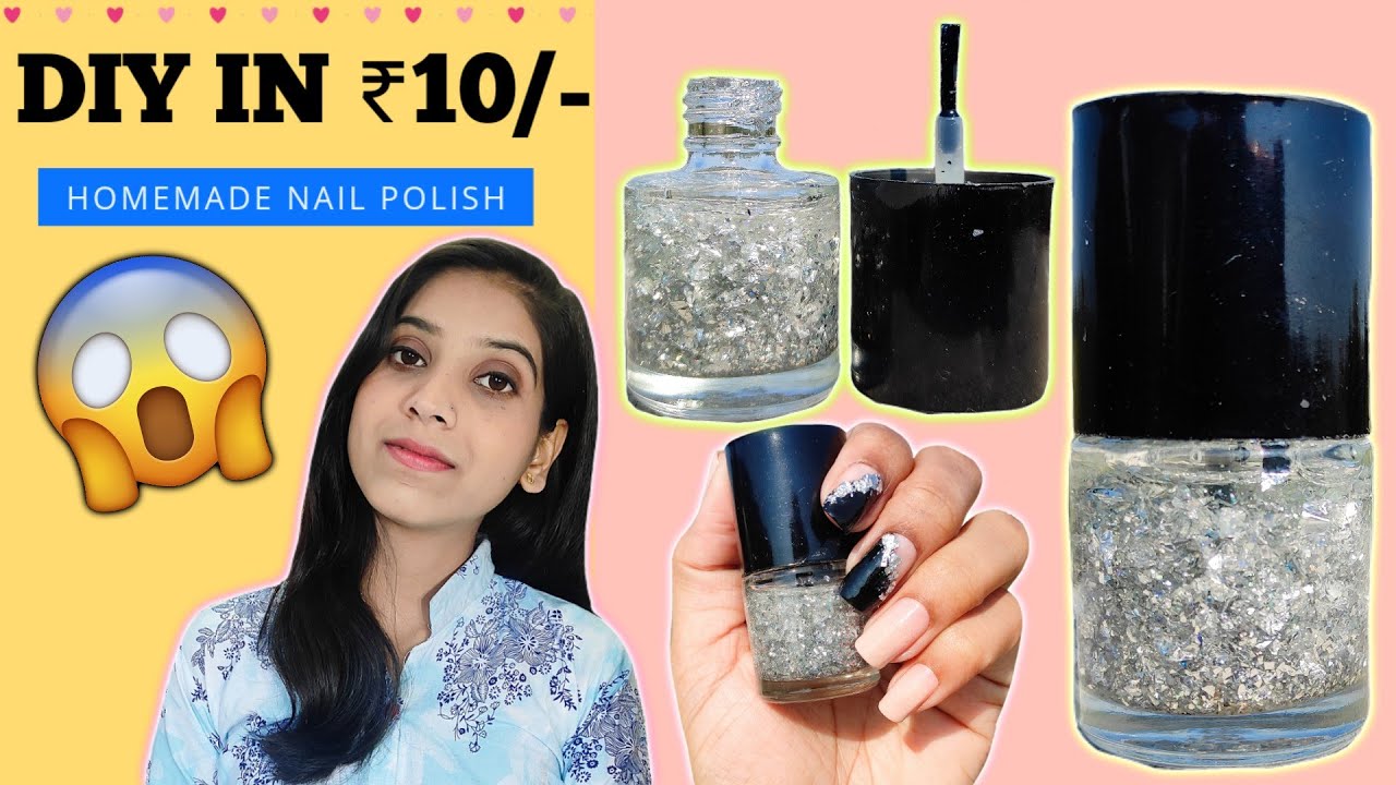 DIY Waterproof Flakes Nail Polish Without Flakes || सिर्फ़ ३ चीज़ों से