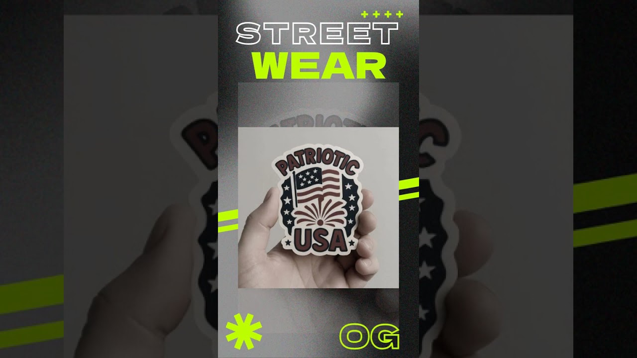 Patriotic USA Sticker with Flag and Fireworks – Red, White & Blue Vinyl Decal