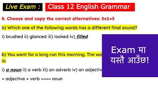 🔴Live Grammar Exam : Class 12 English Grammar for Board Exam ! screenshot 4