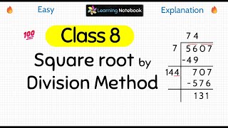 Class 8 Square root by division method