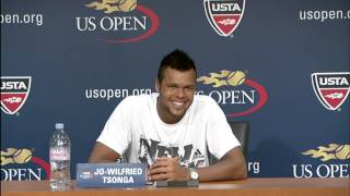 Jo-Wilfried Tsonga Discusses Opening Win At US Open