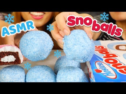 ASMR EATING MARSHMALLOW SNO BALL CAKES *SOFT EATING SOUNDS* MUKBANG