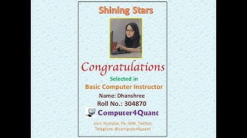 Selected candidates for Basic computer Instructor | Congratulation
