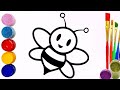 Bolalar uchun asalari rasmini chizish | How to draw a bee | learn to draw a bee |  drawing for kids