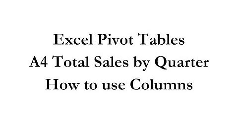 Pivot Tables A4 Total Sales by Quarter