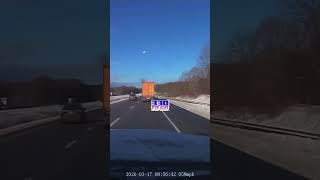 James Eaker dashcam footage of METEOR while driving towards NE Ohio this AM. Used w permission