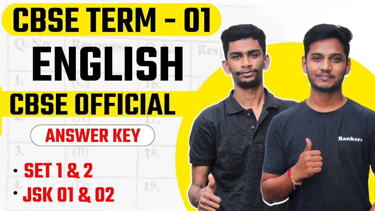CBSE Term -1 English Official Answer key | All Set JSK -1 + 2 Answer Key | 🔥English Answer Key🔥