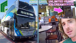 Cal Poly's Very Transit Accessible All-You-Can-Eat Dining Hall & Riding Foothill's New Double Decker