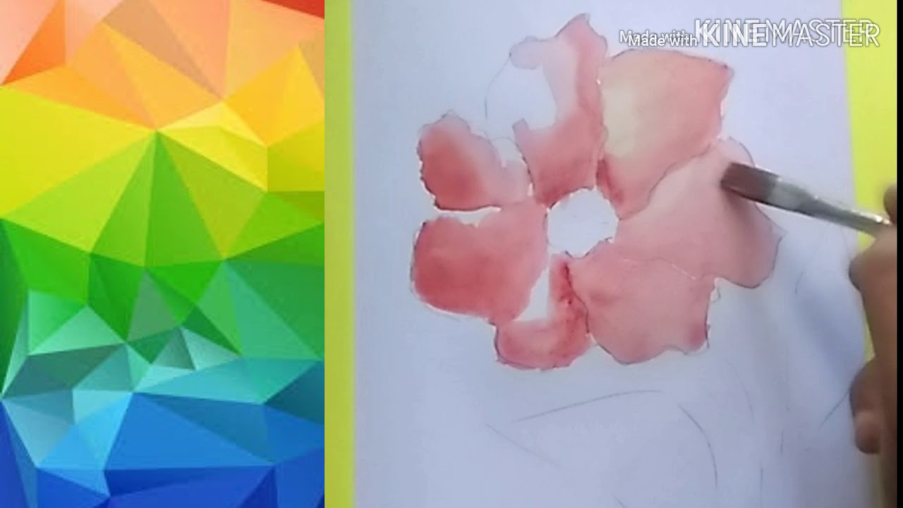 How to make a flower with poster color for beginners - YouTube
