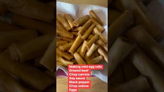 Making mini Egg rolls..#delicousfood #asianfood #eggrolls #lutongpinoyrecipe #lutongbahay