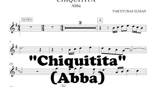 Chiquitita (Abba) - Partitura para Saxo, Trompeta, Violin, Guitarra, etc, chords