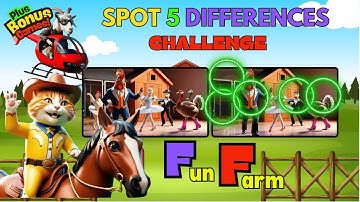 Fun Farm Spot the 5 Differences Challenge 🐮🐷 | Quiz Game 📝❓ | Brain Break 🧠 | Banana Cat 🍌🐱 | 🏆