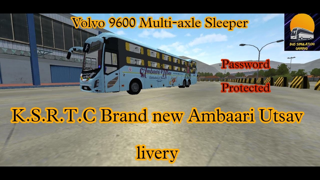 KSRTC Ambaari Utsav Livery|Volvo 9600 Multi-axle Sleeper|Bus Simulation Gaming|@crscreationsofficial