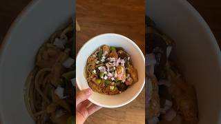 Shiitake mushroom chicken and sesame noodles #easydinner #easyrecipe