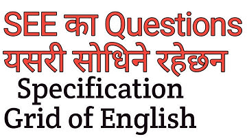 Specification Grid of English for grade 10,  How is the question paper of English designed in SEE