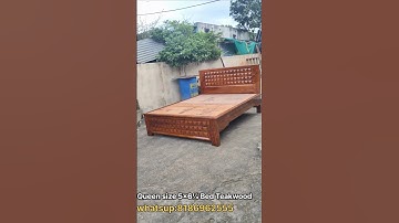 Queen size bed#teakwood#wood work#wooden furniture#furniture#beds#interior#wood crafts