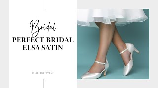 Lace & Favour Elsa Dyeable Ivory Satin Ankle Strap Wedding Shoes by Perfect Bridal screenshot 5